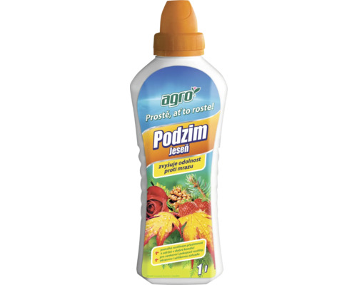 Agro Jesenné hnojivo v jednolitrovej fľaši na zvýšenie odolnosti proti mrazu