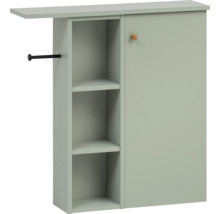 Nástenná žehliaca doska so skriňkou, úložnými priehradkami a žehliacou doskou