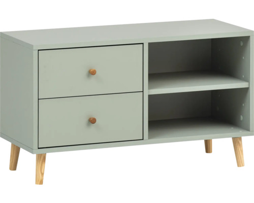 Nočný stolík s dvomi zásuvkami a dvomi priehradkami