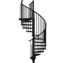 Kovové točité schodisko so zábradlím