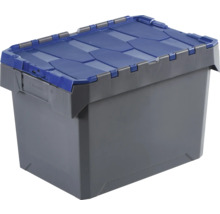 Sivý plastový box s modrým vekom na uskladnenie