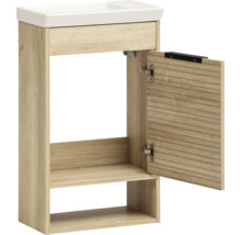 Skrinka pod umývadlo s otvorenou priehradkou a dvierkami