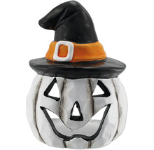 Halloweenska dekorácia tekvica s čarodejníckym klobúkom