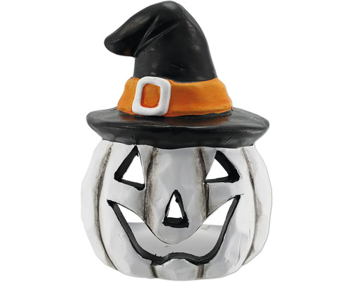 Halloweenska dekorácia tekvica s čarodejníckym klobúkom