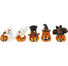 Halloweenska dekorácia s tekvicou, duchom a netopierom