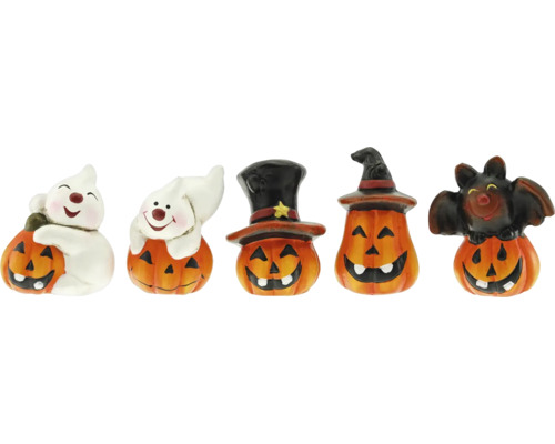 Halloweenska dekorácia s tekvicou, duchom a netopierom