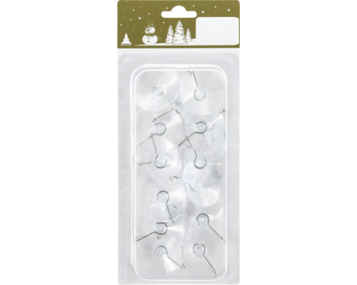 Prísavky s háčikom Ø 4,2 cm 16 ks Balenie priehľadných prísaviek s háčikmi na dekorácie