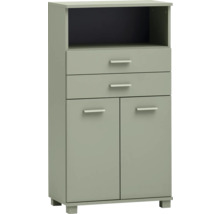 Komoda s dvomi zásuvkami, dvomi dvierkami a otvorenou priehradkou