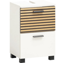 Skrinka pod umývadlo s dvomi zásuvkami a nožičkami