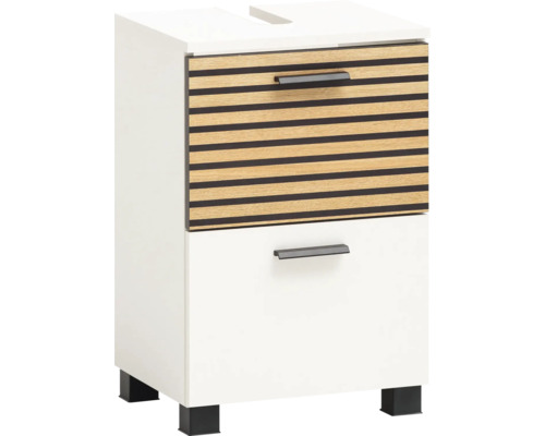 Skrinka pod umývadlo s dvomi zásuvkami a nožičkami