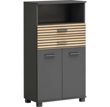 Skrinka s otvorenou priehradkou, dvoma zásuvkami a dvoma dvierkami