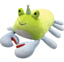 Plyšová hračka krab s narodeninovou čiapkou