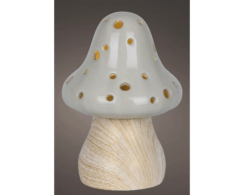 Dekoratívna hubová lampa z keramiky s otvormi