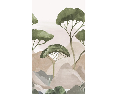 Ilustrácia stromov a kopcov