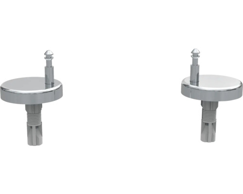 Dve kovové upevnenia WC sedadla