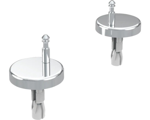 Dve upevnenia WC sedadla z kovu a plastu