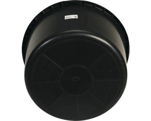 Čierna plastová nádoba na maltu zdola