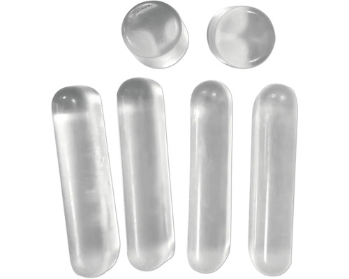 Priehľadné zátky z kremenného skla v rôznych veľkostiach