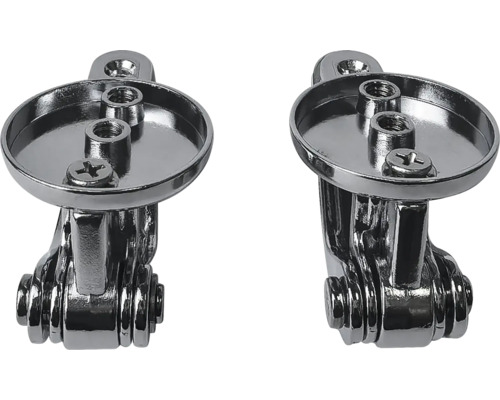 Dva chrómové držiaky sprchovej tyče