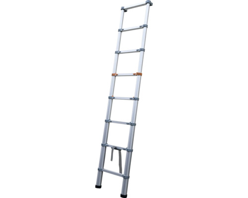 Strieborný teleskopický rebrík