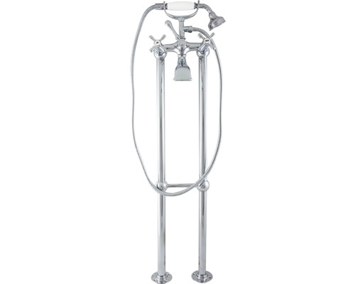 Voľne stojaca vaňová batéria z kovu s ručnou sprchou