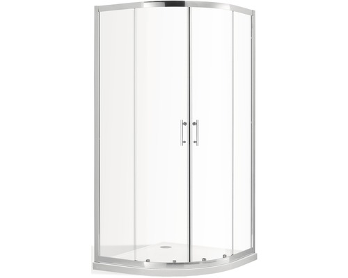 Štvrťkruhový sprchový kút Roth Megaline 90x90x185 cm dvojkrídlové dvere 4000807 Sprchovací kút s rohovým vstupom a čírym sklom