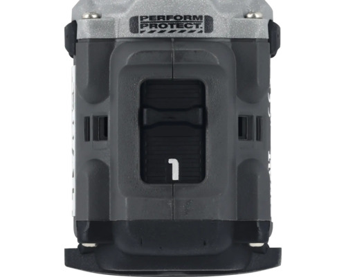 Detailný záber batérie s nápisom Perform Protect