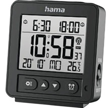 Rádiom riadený budík Hama s digitálnym zobrazením času, dátumu a teploty