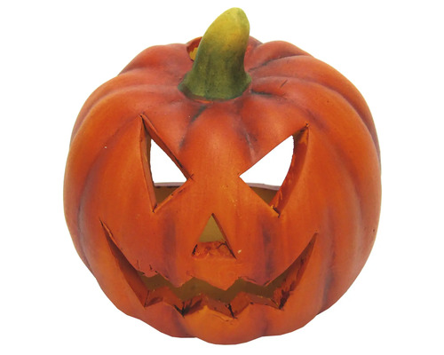 Halloweensky svietnik v tvare tekvice s vyrezávanou tvárou