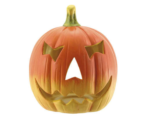 Halloweenska tekvicová dekorácia s desivými výrazmi tváre.