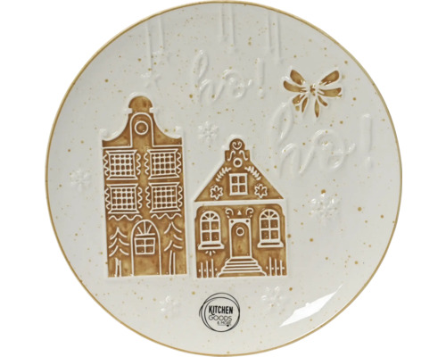 Ozdobný tanier s domami a nápisom ''ho! ho! ho!''