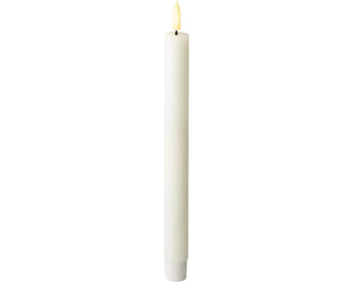 LED sviečka vosková Ø 2 x 24 cm biela, teplé biele svetlo Dekoratívna LED sviečka pre vnútorné použitie