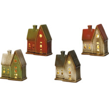 Rôzne dekoratívne svetelné domčeky z keramiky