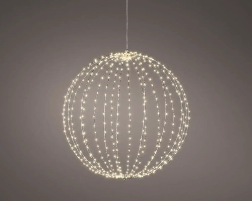 Závesná LED dekoračná guľa s drôteným rámom