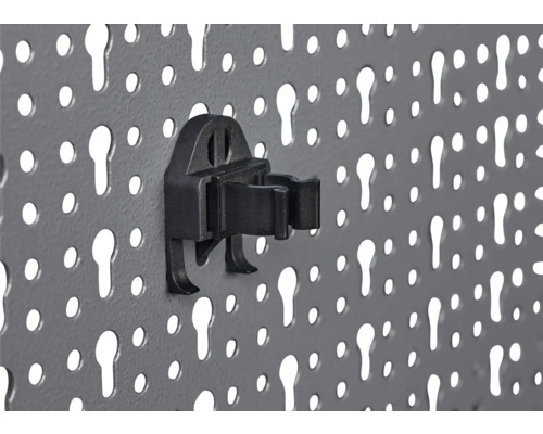 Dierovaná stena na náradie s držiakom náradia