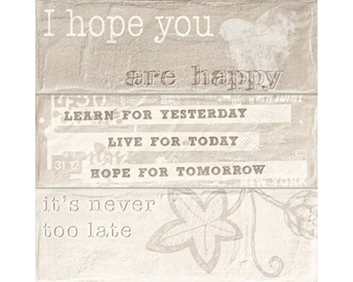 Dekoratívna nástenná dlaždica so slovami ''Dúfam, že si šťastný''