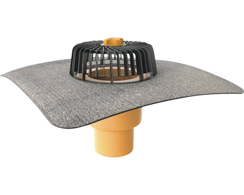 Strešný odtok s košom na štrk a pripojovacou manžetou