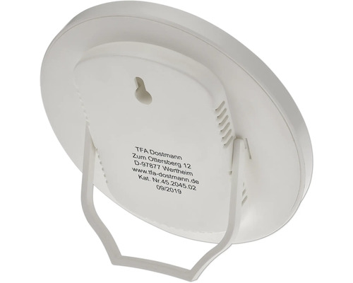 Pohľad zozadu na okrúhly vlhkomer so stojanom