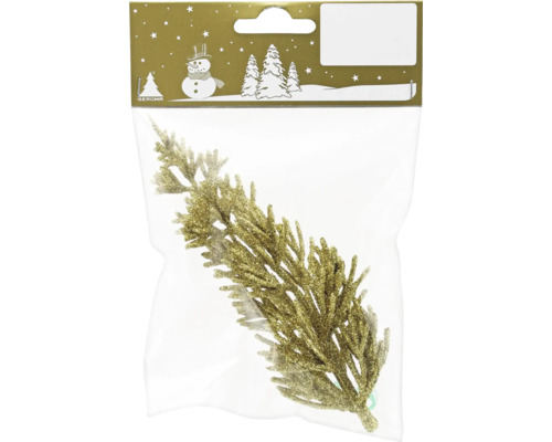 Dekoratívna vetvička 14 cm zlatá Ozdobná vetva z plastu v obale