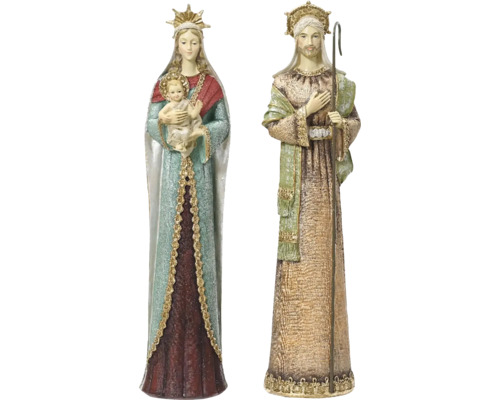 Sada figúrok do betlehema pozostávajúca z Márie s Ježiškom a Jozefa s palicou