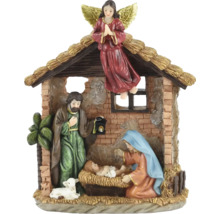 Betlehemská scéna s Máriou, Jozefom, Ježiškom, anjelom a stajňou