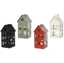 Štyri dekoratívne lampáše v tvare domu