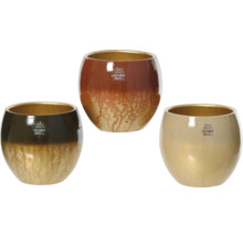 Tri glazované keramické kvetináče