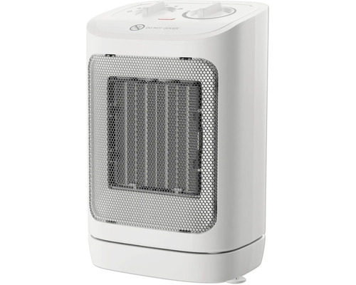 Biely elektrický ohrievač s mriežkou