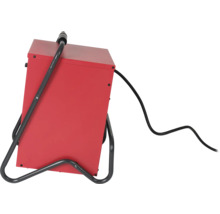 Červený ohrievač s káblom a rámom