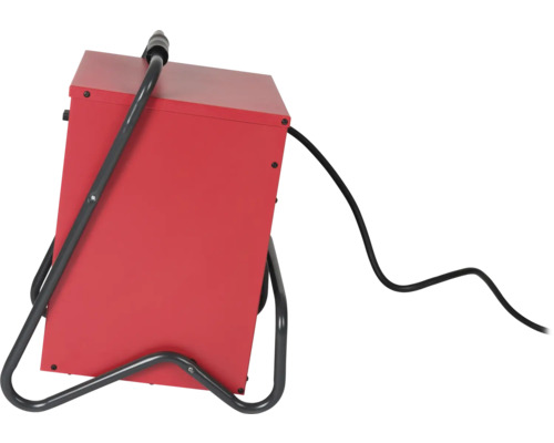 Červený ohrievač s káblom a rámom