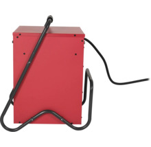 Červená zváračka s čiernym káblom