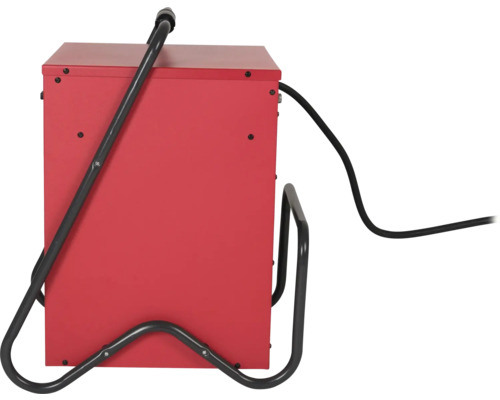 Červená zváračka s čiernym káblom