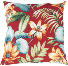 Štvorcový dekoratívny vankúš s kvetinovým a listovým vzorom