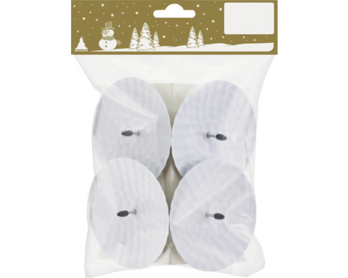 Bodce na sviečky Ø 8 cm biele 4 ks Balenie štyroch hrotov na sviečky pre adventné sviečky